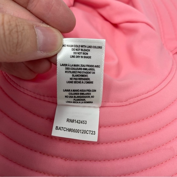 Ruffle Butts Pink Sun Hat and Pink Floral Long Sleeve Swim Suit Infant Baby - Picture 11 of 13